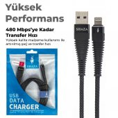 SHAZA Apple iPhone Lightning 5A 100 W Örgülü Hızlı Şarj ve Data Kablosu 3 Metre - 6