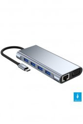 Shaza 11in1 USB Type-C Hub Port Adaptör HDMI USB Ethernet PD Girişli - 2