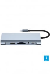 Shaza 11in1 USB Type-C Hub Port Adaptör HDMI USB Ethernet PD Girişli - 3