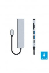 Shaza 6in1 USB Type-C Hub Port Adaptör HDMI SD KART USB PD Girişli - 2