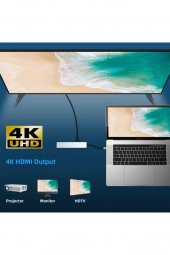 Shaza 8in1 USB Type-C Hub Port Adaptör HDMI USB Ethernet PD Girişli - 5