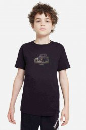 Free Old Car W V Nostalji Baskılı Unisex Çocuk Siyah T-shirt - 1