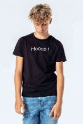 Hooop Baskılı Unisex Çocuk Siyah Tshirt - 1