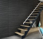 Renkli Duvarlar NW94Siyah Arkası Yapışkanlı Esnek 3D Duvar Kağıdı Paneli 4 Adet - 1