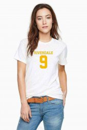 Riverdale 9 Baskılı Beyaz Kadın Tshirt - 1