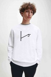 Türk Boyları Kınık Boyu Baskılı Beyaz Erkek Sweatshirt - 1