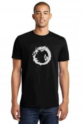 Silhouette Dragon Bearded Baskılı Siyah Erkek Tshirt - 1