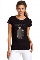 Peaky Blinders John Shelby İllustration Baskılı Siyah Kadın Tshirt - 1
