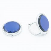 Metal Çerçeveli Elmas Kesim Lacivert Cep Aynası - 1