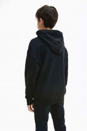 Sasuke Uchiha Curse Mark Baskılı Unisex Çocuk Kapüşonlu Siyah Sweatshirt - 2