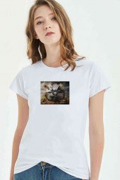 Stalker Alta Silik Yazı Baskılı Beyaz Kadın Tshirt - 1
