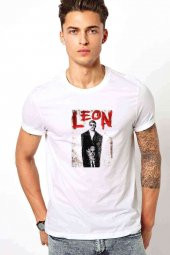 Leon Mathilda Retro Movie Baskılı Beyaz Erkek Tshirt - 1
