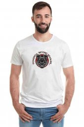 Pitbull Amblemi Powerful Beyondn Measure Baskılı Beyaz Erkek Tshirt - 1