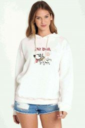 PITBULL WEST COAST Baskılı Beyaz Kadın Kapşonlu Sweatshirt - 1