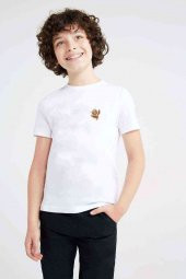 Baykuş Owl Cartoon Illustration Dance Owl Baskılı Unisex Çocuk Beyaz t-shirt - 1