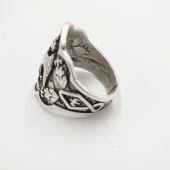 Çift Baş Kartal Erkek Çelik Yüzük - 12