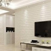 Renkli Duvarlar Kendinden Yapışkanlı 3D Tuğla Duvar Paneli Beyaz 77*70 CM 0,53M2 - 8