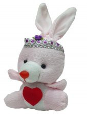 Peluş Anahtarlık Peluş - 12 cm Peluş Tavşan - Pel-Pembe - 1