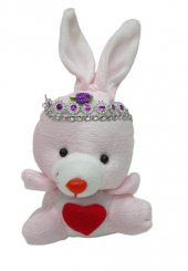Peluş Anahtarlık Peluş - 12 cm Peluş Tavşan - Pel-Pembe - 2