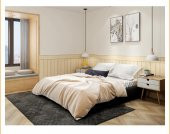 Renkli Duvarlar NW37 Bej Ahşap Kendinden Yapışkanlı 3D Dekoratif Duvar Paneli - 3