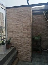 Renkli Duvarlar NW46 Kahve Köpüğü Taş Kendinden Yapışkanlı Dekoratif Duvar Paneli thumbnail 1