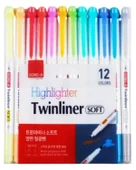 Dong A Twinliner Çift Taraflı 12li Fosforlu Kalem Seti - 1