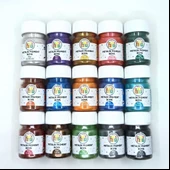 METALİK SEDEFLİ PİGMENT TOZ BOYA SETİ 15x10GR 150 GR SET - 1