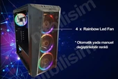 Nif Bilişim 4 Adet RGB Işıklı Fanlı Oyuncu Gamer Bilgisayar Kasası Temper Camlı PSU Hariç thumbnail 2
