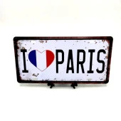Dekoratif Plaka I Love Paris thumbnail 1