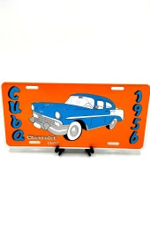 Dekoratif Plaka Cuba Chevrolet Chevy 1956 Turuncu thumbnail 2
