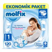 Molfix Bebek Bezi 1 Beden Yenidoğan Ekonomik Paket 120 Adet - 1