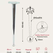 Sehpa Ayağı 13.861 - Konik 42-16mm (4 Adet) thumbnail 2