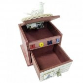 Ahşap Home Yazılı Kuşlu Müzik Kutusu Dekoratif Hediyelik - 1