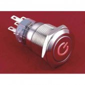 19 mm Metal POWER  LED li Buton Yaylı - 1