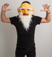 Parti Uzun Ak Sakallı Gulyabani Halloween Maskesi Küçük Boy - 2