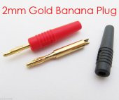 2 mm Banana Jack gold kırmızı-siyah thumbnail 1