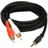 3.5mm Stereo To 2RCA Audio Aux Ses Kablosu - 1