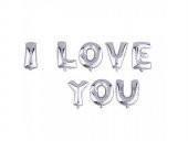 Parti Aksesuar I Love You Folyo Balon Gümüş Renk 35 CM thumbnail 1