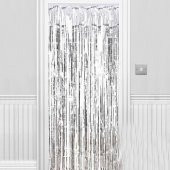 Parti Aksesuar Işıltılı Duvar ve Kapı Perdesi Gümüş 90x200 cm thumbnail 2