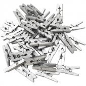 100lü Gümüş Ahşap Mandal 2.5cm (10lu Paket-1000 Adet) - 1