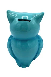 Polyester Kumbara Baykuş Turkuaz thumbnail 4