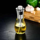 Paslanmaz Çelik Başlıklı Cam Spray Yağdanlık - 5