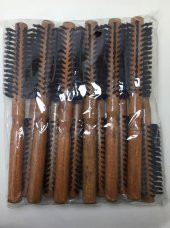 RD-557A Tel Koyu Ahşap Renk Saç Fırçası Tarak - 1