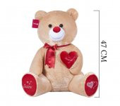 Yumoş Ayı 47 cm Kahverengi Kalpli Pelüş Ayı Sevgiliye Hediye - 1
