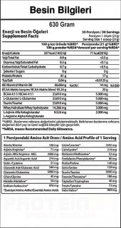 Hardline Nutrition Bcaa Matrix 630 Gr Tropikal Aroma Bcaa Powder - 2
