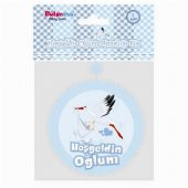 Hoşgeldin Oğlum Yazılı Baby Shower Partisi Asmalı İp Süs 3 Adet - 1