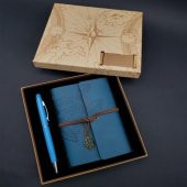 Defter Kalem Mavi Set Dekoratif Hediyelik - 1