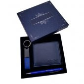 Mavi Kalem Cüzdan Deri Anahtarlık Dekoratif Hediyelik - 1