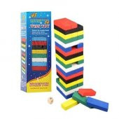Ahşap Renkli Denge Jenga Oyunu Çocuk Oyun Oyuncak - 2