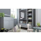 Babyhope Victory 873-80 Bebek Odası Şifonyer Gri Bebek Dolabı - 4